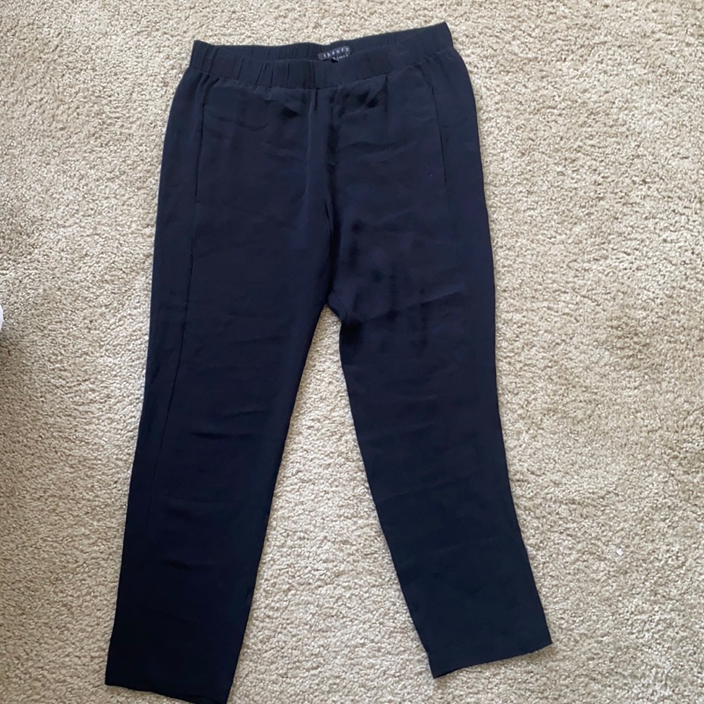 Theory Silk Black Trousers M